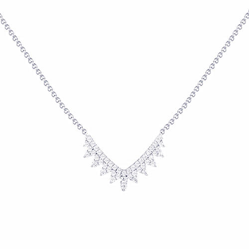 Zigzag V shape diamond necklace delicate women fine jewellery